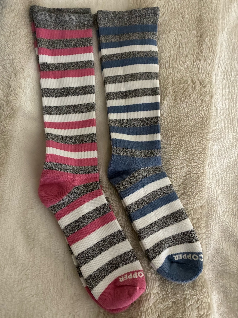 Tommie Copper Striped Compression Socks Large